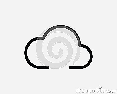 Cloud Icon. Weather Season Climate Cloudy Web Computer Data Storage Server. Black White Sign Symbol EPS Vector Vector Illustration