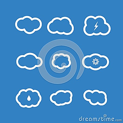 Cloud Icons Vector Vector Illustration