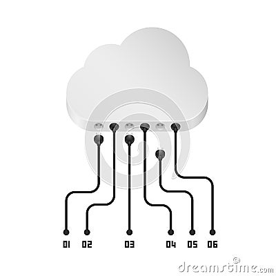 Cloud information data art sign Vector Illustration