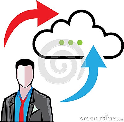 Cloud information exchange Vector Illustration