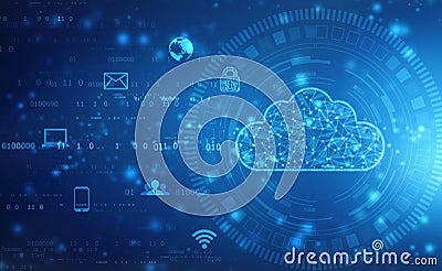 Cloud internet technology concept background,Cloud Computing Concept, Cloud computing technology Cartoon Illustration