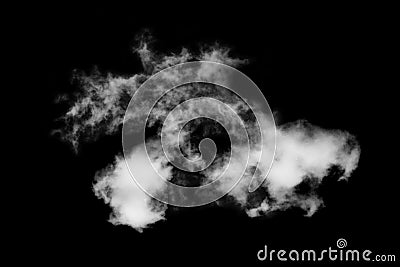 Cloud isolated on black background,Textured Smoke,Abstract black Stock Photo