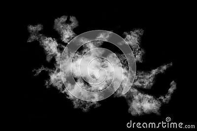 Cloud isolated on black background,Textured Smoke,Brush clouds,Abstract black Stock Photo