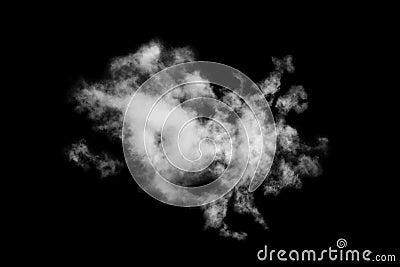 Cloud isolated on black background,Textured Smoke,Brush clouds,Abstract black Stock Photo