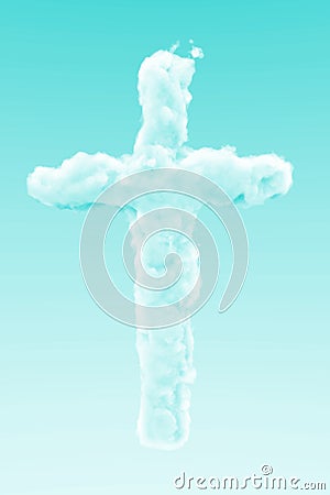 Cloud Jesus Christ Cross in the sky Stock Photo