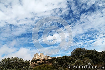 Cloud landscape with castle in the background Stock Photo