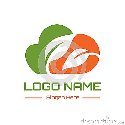 Cloud leaf icon logo vector design Stock Photo