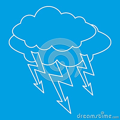 Cloud lightning icon, outline style Vector Illustration