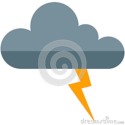 Cloud with lightning vector thunder storm icon illustration Vector Illustration