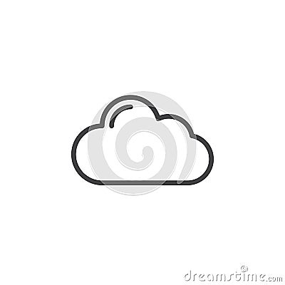 Cloud line icon, outline vector sign, linear style pictogram isolated on white Vector Illustration