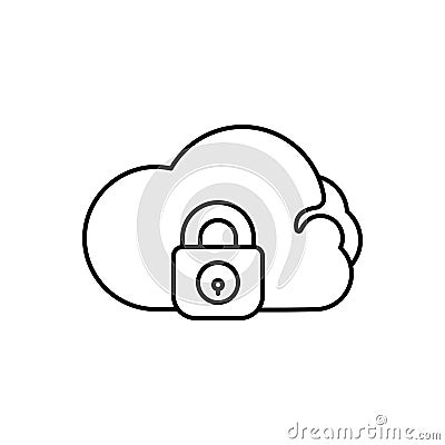 Cloud lock icon, security vector illustration Vector Illustration