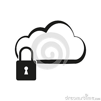 Cloud lock icon. Vector illustration. EPS 10. Vector Illustration