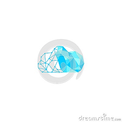 Cloud logo design, in bright blue Stock Photo