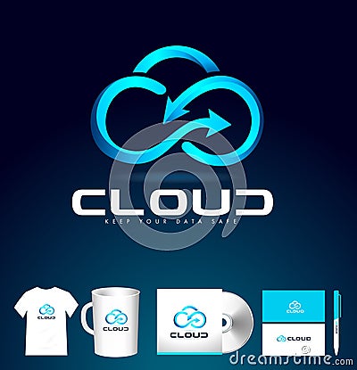 Cloud Logo Design. Cloud Icon Vector. Stock Photo