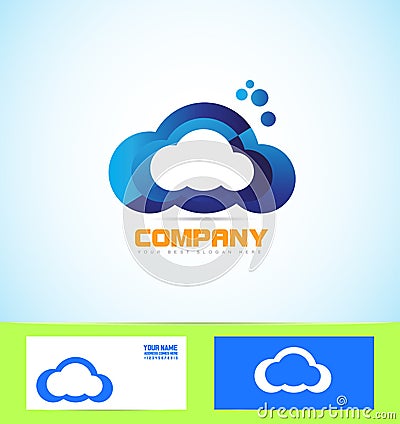 Cloud logo icon computing technology concept Vector Illustration