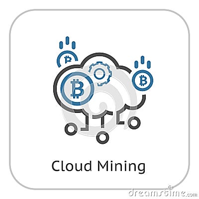 Cloud Mining Icon. Vector Illustration
