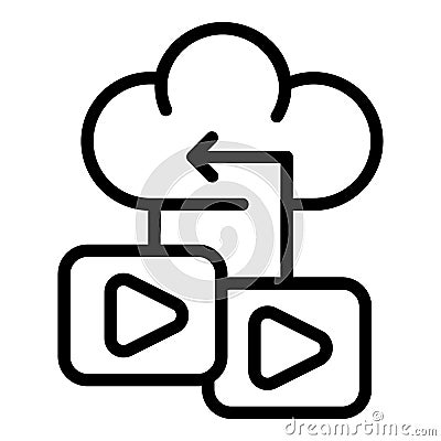 Cloud monetize icon outline vector. Data blog Stock Photo