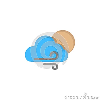 Cloud moon wind icon. Simple line, outline vector of two color weather icons for ui and ux, website or mobile application Stock Photo