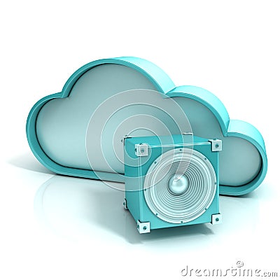 Cloud music 3D computer icon Stock Photo