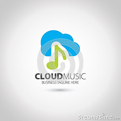 Cloud Music Logo Vector Illustration