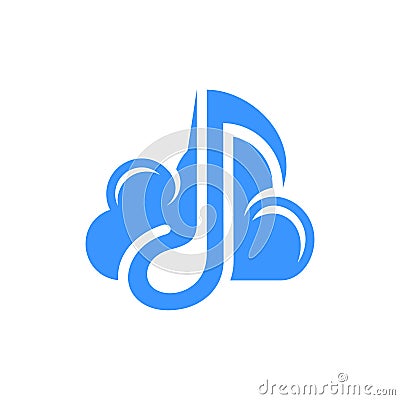 Cloud Music Logo Template Design Vector, Modern Cloud Music Notes Logo Design Vector Illustration