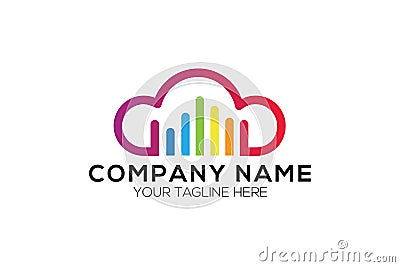 cloud music logo vector illustration design. cloud music brand company template logo logotype vector art Vector Illustration