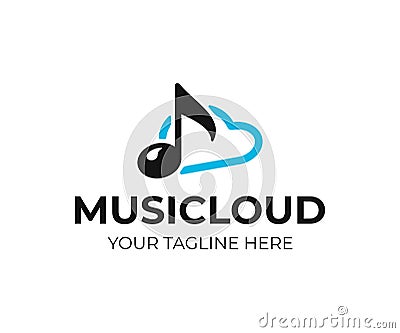 Cloud music storage logo design. Audio cloud vector design Vector Illustration