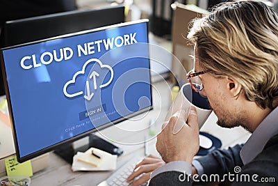 Cloud Network Storage Data Information Technology Concept Stock Photo