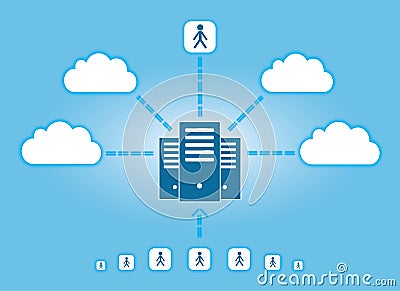 Cloud Networking Vector Illustration