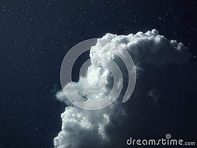 Cloud in the night sky Stock Photo