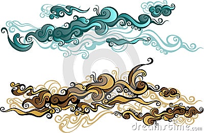 Cloud Ornament Vector Illustration