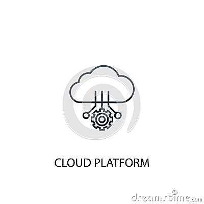 Cloud platform concept line icon. Simple Vector Illustration