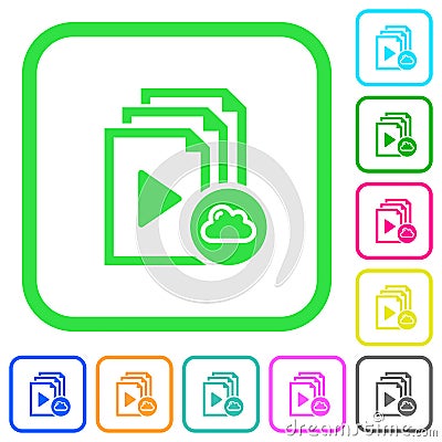 Cloud playlist vivid colored flat icons Stock Photo