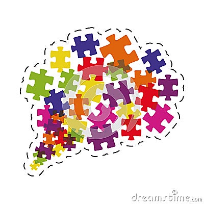 cloud puzzle solution image Cartoon Illustration