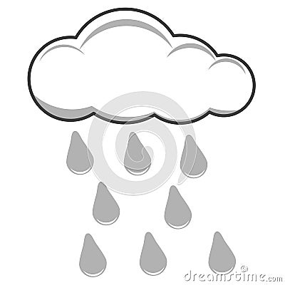 Cloud and rain Vector Illustration