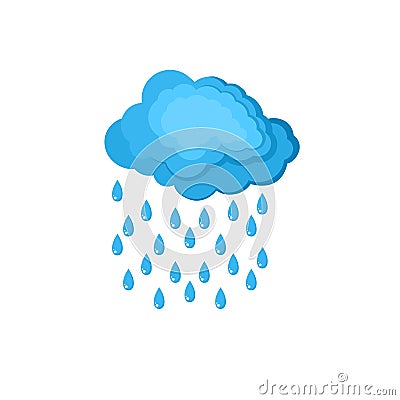 Cloud rain.Cloudy weather with signs of rain.cloud cartoon Vector Illustration