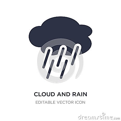 cloud and rain icon on white background. Simple element illustration from Weather concept Vector Illustration