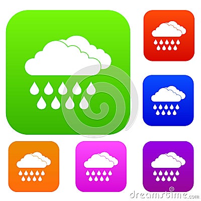 Cloud and rain set collection Vector Illustration