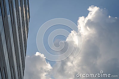 Cloud reflected in business building windows Stock Photo