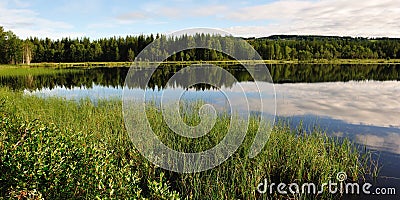 Cloud reflection in the lake Stock Photo