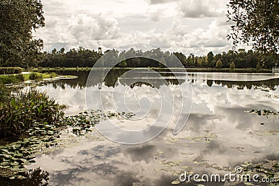 Cloud Reflection on Lake Stock Photo