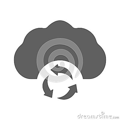 Cloud, refresh, relocate icon. Gray vector sketch Vector Illustration