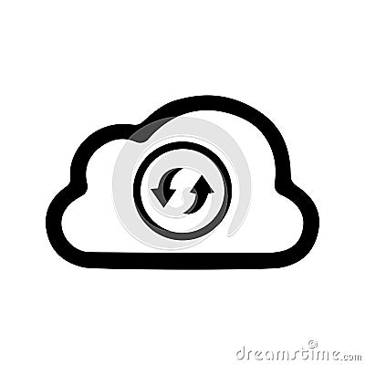 Cloud, refresh, update icon. Black vector design Vector Illustration