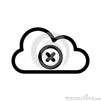 Cloud removed line Vector icon which can easily modify or edit Stock Photo