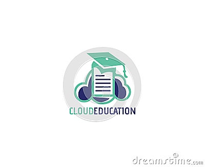 Cloud Report Icon Logo Design. Vector illustration icon with the concept of a cloud computing system for document management servi Vector Illustration