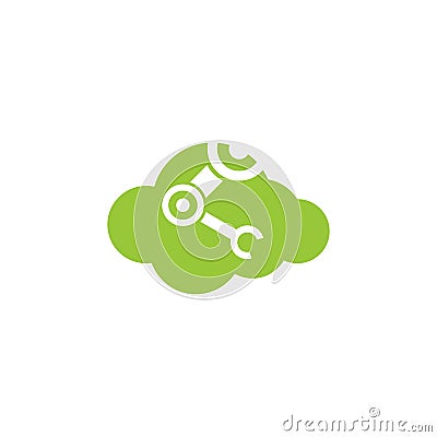 Cloud robot icon vector logo Vector Illustration