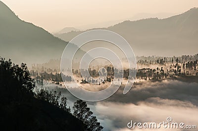 Cloud Sea at Gunung Penanjakan Stock Photo