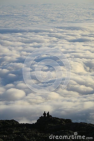 Cloud Sea Pico Azores Stock Photo