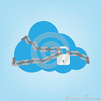 Cloud Secured with Vector Illustration