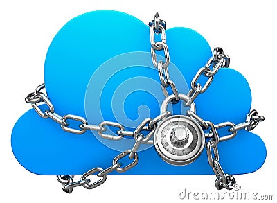 Cloud Secured with a Lock Stock Photo